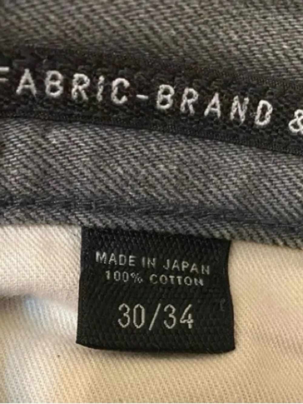 Fabric Brand Japan Selvedge Denim Jeans Slim Straight Dry Gray Japan 🇯🇵 Sz 30x34